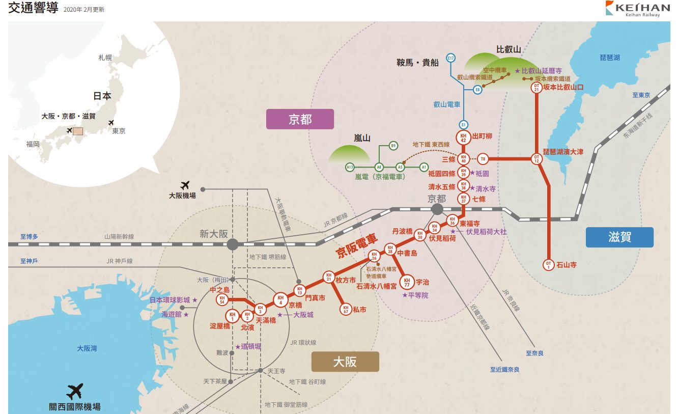 京阪電車可使用區間